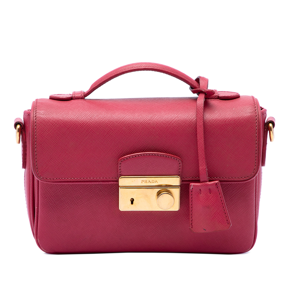 Pre-Loved Prada Saffiano Sound Lock Satchel